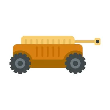 Self driving farm machine icon flat isolated Illustrazione stock