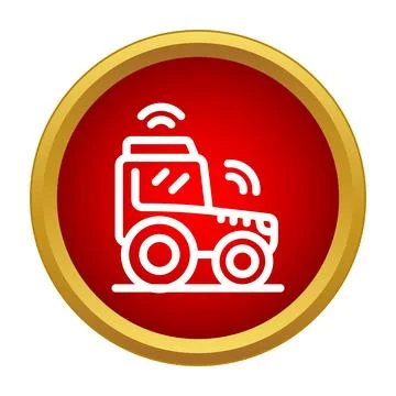 Self driving farm tractor icon for agricultural automation Stock Illustration