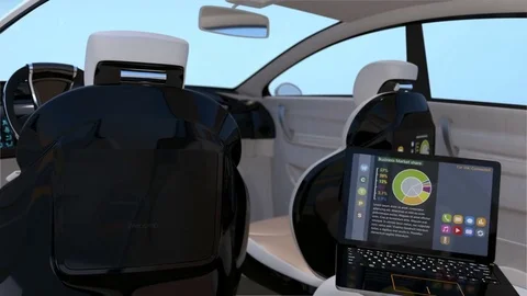 Self-driving SUV interior concept Stock Footage 75736758