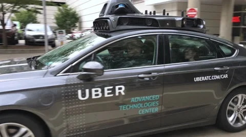 Self-Driving Uber Car on Streets of Pittsburgh Stock Footage 67599584
