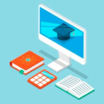 Self education computer programmer, business analysis vector illustration. 3D Stock Illustration
