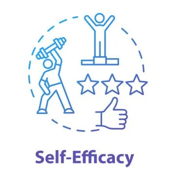 Self efficacy concept icon. Personal potential realization. Professional Stock Illustration