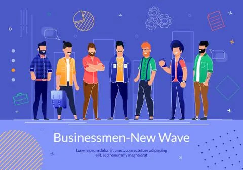 Self-Employed Businessman Flat Vector Poster. Illustrazione stock