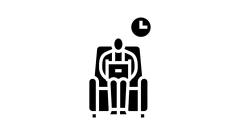 Self employed person glyph icon animation Stock Footage 326139900