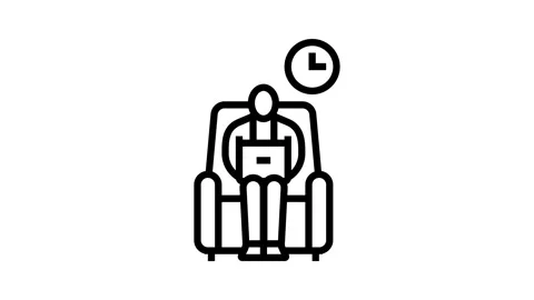 Self employed person line icon animation Stock Footage 326121592