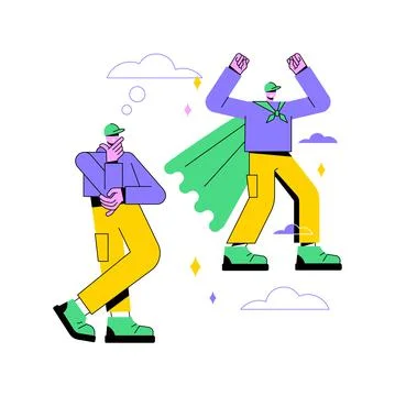 Self-esteem abstract concept vector illustration. Stock Illustration