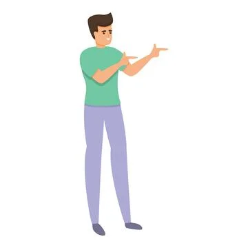 Self esteem affirmation icon, cartoon style Stock Illustration
