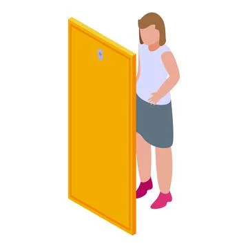 Self esteem affirmation icon, isometric style Stock Illustration