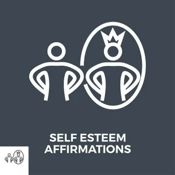 Self esteem affirmations Illustrazione stock