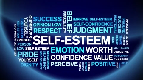 Self-Esteem animated word cloud,animatio... | Stock Video | Pond5