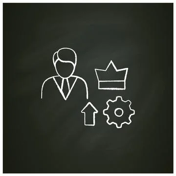 Self esteem building chalk icon Stock Illustration