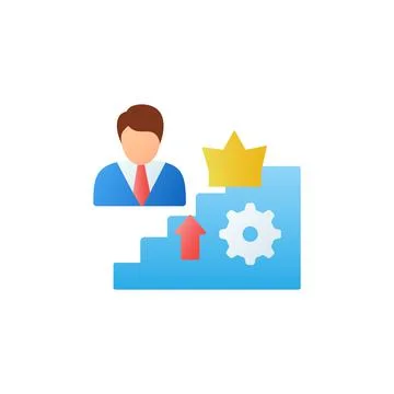Self esteem building flat icon Stock Illustration