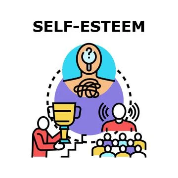 Self esteem development and personal growth concept Stock Illustration