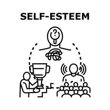 Self esteem development and personal growth concept Stock Illustration