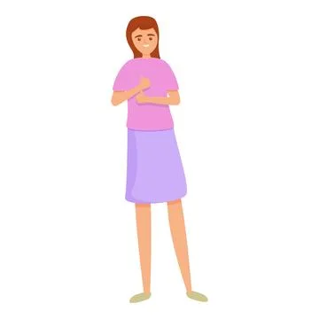 Self esteem dignity icon, cartoon style Stock Illustration