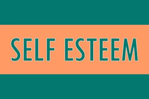 Self esteem, logo. Colorful typography banner with word. Text caption, art le Stock Illustration