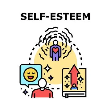Self esteem vector concept developing good inner confidence イラスト素材