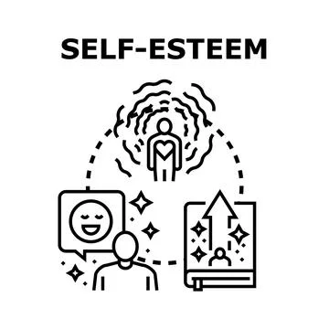 Self esteem vector concept developing good inner confidence Stock Illustration