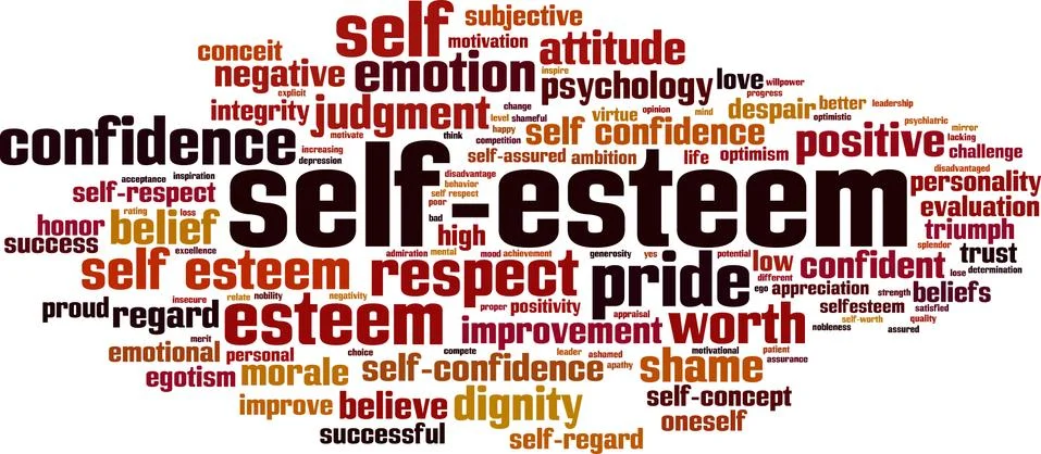 Self-esteem word cloud Stock Illustration