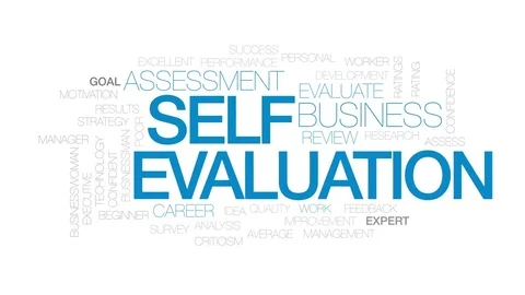 Self evaluation animated word cloud, text design animation. Kinetic typography. Stock Footage 81739507