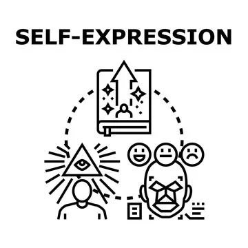 Self expression concept developing personality and sharing emotions Stock-Illustration