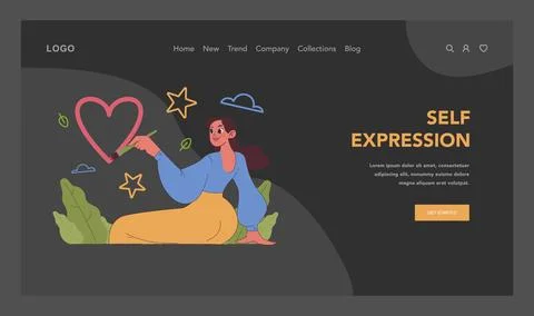 Self expression concept. Flat vector illustration Stock Illustration