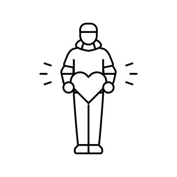 Self expression emo line icon vector illustration Stock Illustration