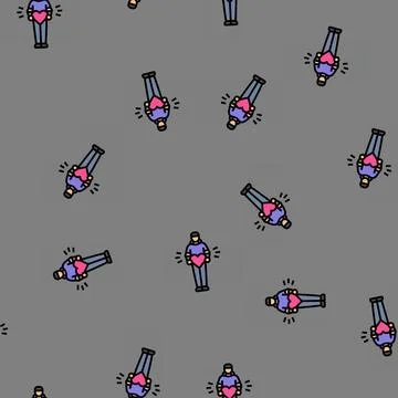 Self expression emo vector seamless pattern 스톡 일러스트