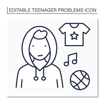 Self-expression line icon Stock Illustration