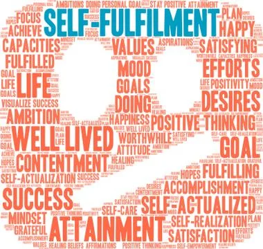 Self-Fulfilment Word Cloud Stock Illustration
