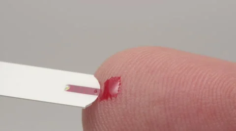 Self glucose test by finger Video stock 58515945