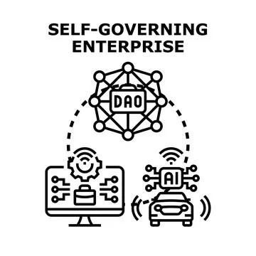 Self governing enterprise concept exploring dao and ai automation Stock Illustration