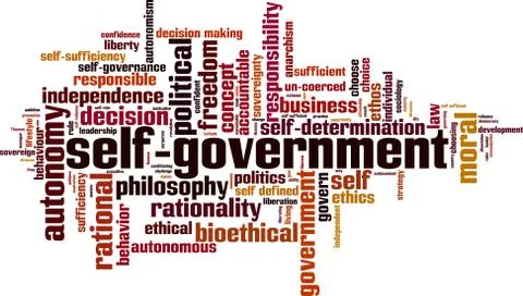 Self-government word cloud Stock Illustration