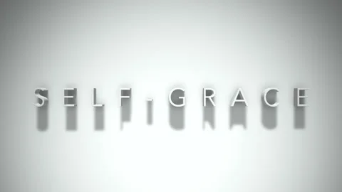 Self grace 3D title animation with shadows on a white background Video stock 297800664