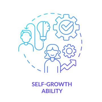 Self-growth ability blue gradient concept icon Stock Illustration