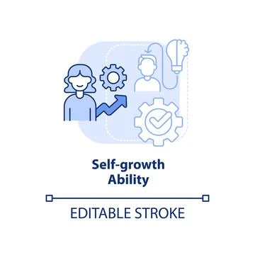 Self-growth ability light blue concept icon Illustrazione stock