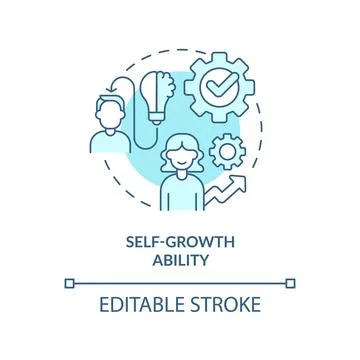 Self-growth ability turquoise concept icon Illustrazione stock