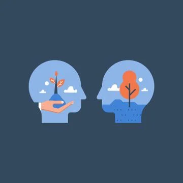 Self growth, potential development, motivation and aspiration Illustrazione stock