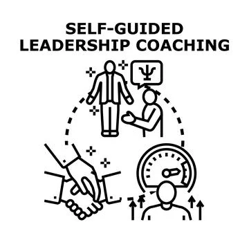Self guided leadership coaching development vector concept Stock Illustration