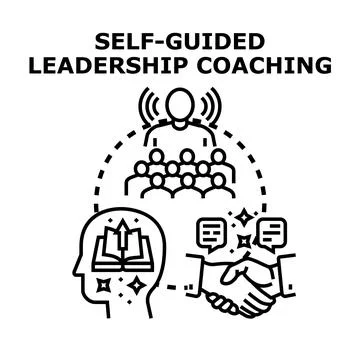 Self guided leadership coaching program concept drawing Illustrazione stock