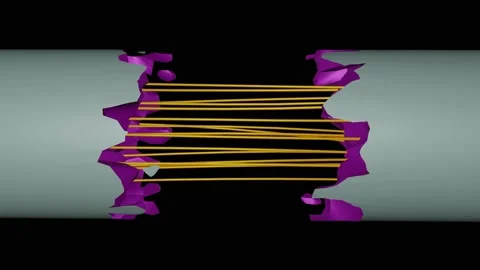 Self healing materials 3d animation render Stock Footage 224065220