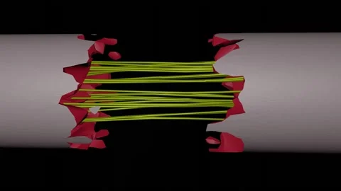 Self healing materials 3d animation render Stock Footage 224065224