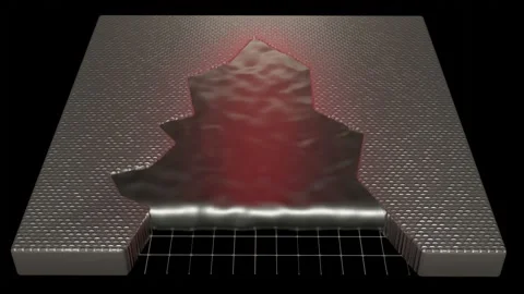 Self-healing materials 3d animation render Stock Footage 224565033