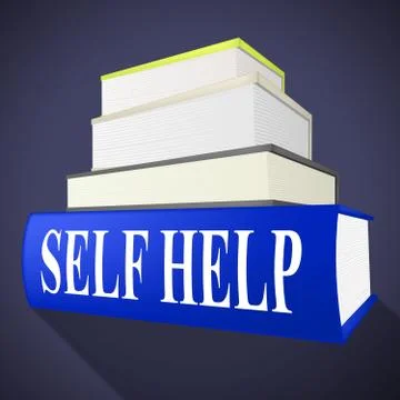 Self help book showing helps answers and i 스톡 일러스트