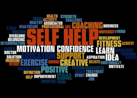 Self Help, word cloud concept Stock Illustration