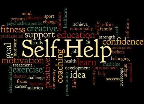 Self Help, word cloud concept Stock Illustration