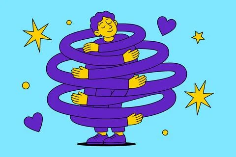 Self-Hug Illustration Stock Illustration