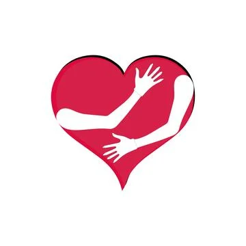 Self hugging line icon, Love yourself Stock Illustration