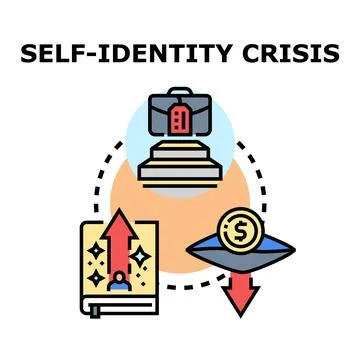 Self identity crisis concept, choosing future personality path Stock Illustration