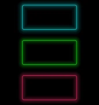 Self-illuminated frames for text on black Illustrazione stock